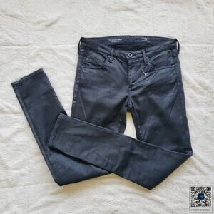 Adriano Goldschmeid Black Leather Look Skinny Jeans